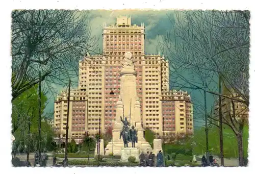 E 28000 MADRID, Monumento Cervantes, Relief / Embossed / Geprägt, 1956