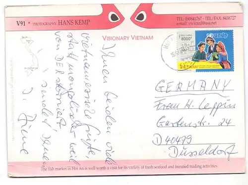 VIETNAM, 1999, Michel 3027, AK-Einzelfrankatur