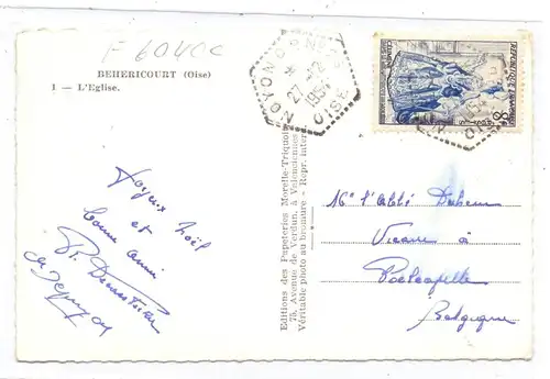 F 60400 BEHERICOURT, L'Eglise, 1954