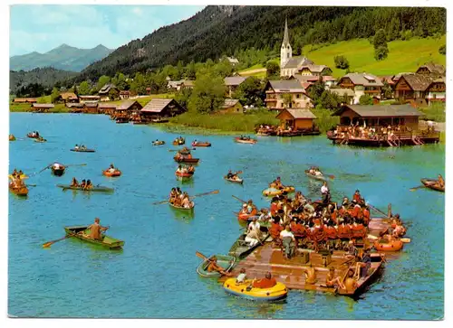 FLÖSSEREI / Rafting / Balsa - Weissensee, Kärnten, Floßkonzert der Trachtenkapelle