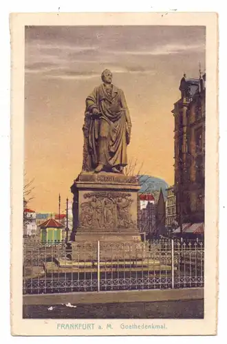 6000 FRANKFURT / Main, Goethedenkmal, 1922, belgische Militärpost