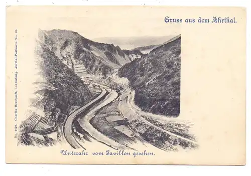 5486 ALTENAHR, Unterahr vom Pavillon gesehen, Gruss aus..., ca. 1898, Bernhoeft - Luxemburg