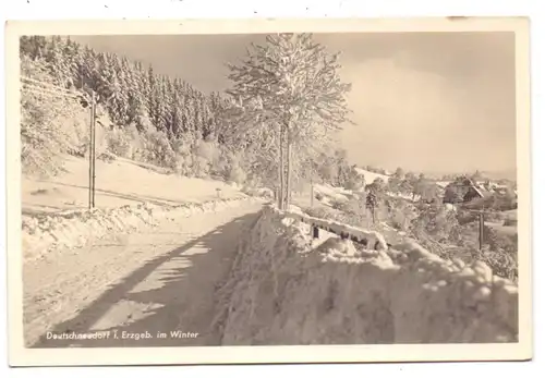 0-9333 DEUTSCHNEUDORF, Strassenpartie im Winter