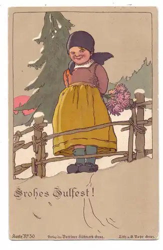 FROHES JULFEST, Verein Südmark - Graz, No. 50, 1911, von Berlin in die USA verschickt