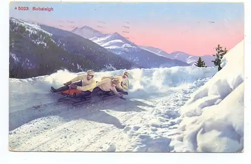 WINTERSPORT - Vierer-Bob, Bobsleigh, Schweiz, 1914