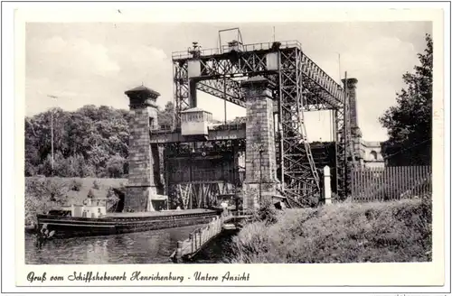 4620 CASTROP - RAUXEL - HENRICHENBURG, Schiffshebewerk, Untere Ansicht, 1956