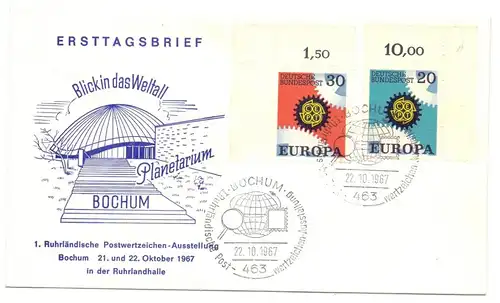 ASTRO - Planetarium Bochum, Postwertzeichen Ausstellung 1967