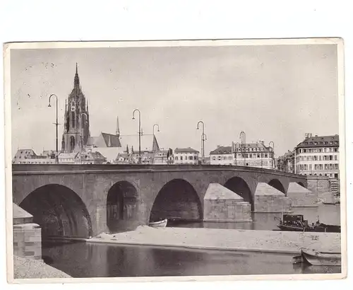6000 FRANKFURT, Alte Brücke und Dom, 1937, Maschinen-Stempel Februarparade der H.J. Hessen-Nassau