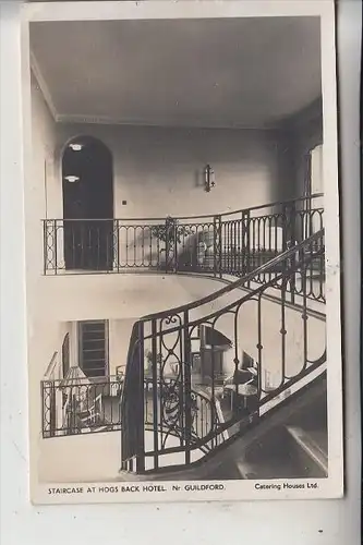 UK - ENGLAND - SURREY - TONGHAM, Hog's Back Hotel, Staircase, 1958