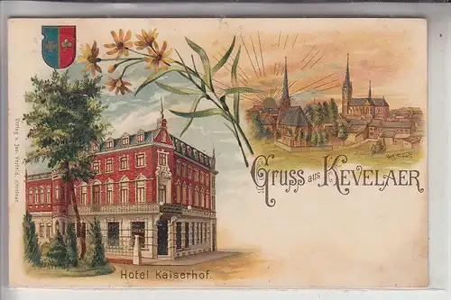 4178 KEVELAER, Lithographie, Hotel Kaiserhof, 1922 verschickt