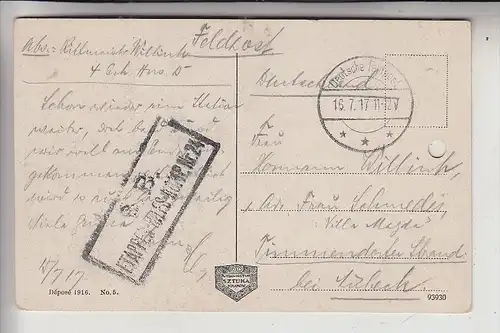 UKRAINE, STRYJ, Batoregogasse, 1917, Aktenlochung, Deutsche Feldpost