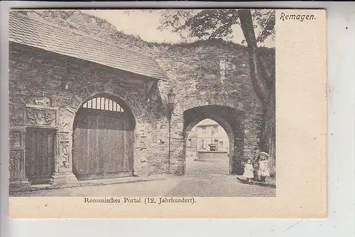 5480 REMAGEN, Romanisches Portal, rückseitig Papiermängel