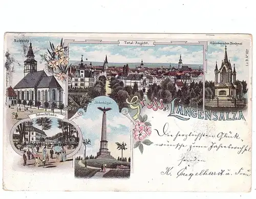 JUDAICA - JÜDENHÜGEL Langensalza, Jüdischer Friedhof, Lithographie, ca. 1900