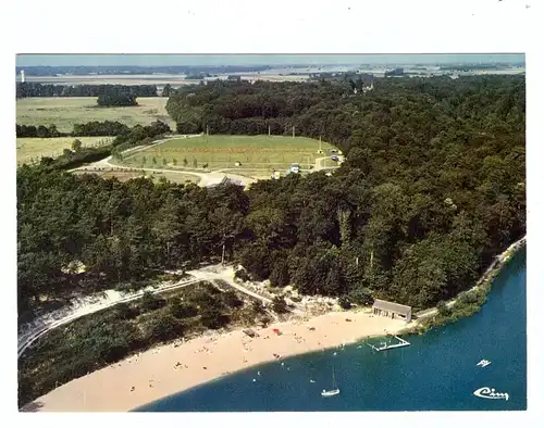 F 37800 SAINTE-CATHERINE-DE-FIERBOIS, La Plage et la Camping, vue airienne, CIM-Macon