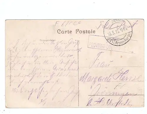 F 62000 ARRAS, Panoreama de la Grand Place, Tram, 1915, deutsche Feldpost, Proviant Colonne