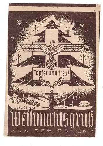 MILITÄR - 2.Weltkrieg, Weihnachts-Karte Osten / Russland, Tapfer und treu !