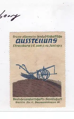 F 67000 STRASBOURG / STRASSBURG, Landwirtschafts-Ausstellung 1913, Vignette