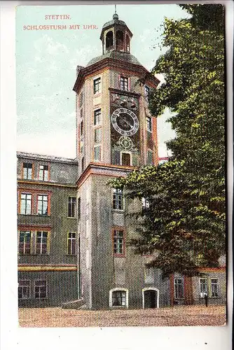 POMMERN - SZCZECIN / STETTIN, Schlossturm mit Uhr