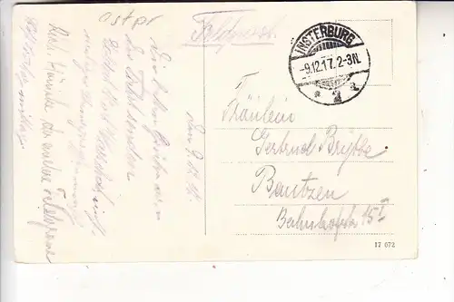 OSTPREUSSEN - INSTERBURG / TSCHERNJACHOWSK, Gesellschaftshaus, 1917, deutsche Feldpost