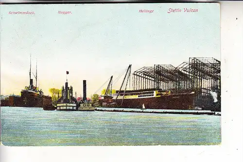 POMMERN - SZCZECIN / STETTIN, Vulcan Werft, 1907, kl. Druckstelle