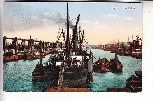 POMMERN - SZCZECIN / STETTIN, Freihafen, 1914