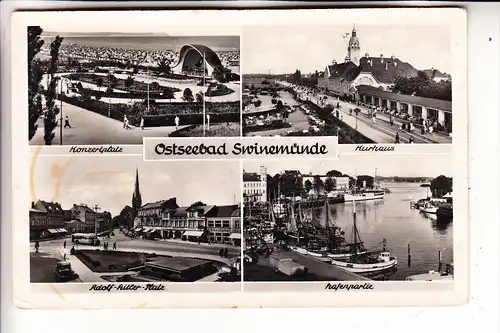 POMMERN - SWINOUJSCIE / SWINEMÜNDE, Mehrbildkarte, NS-Beflaggung