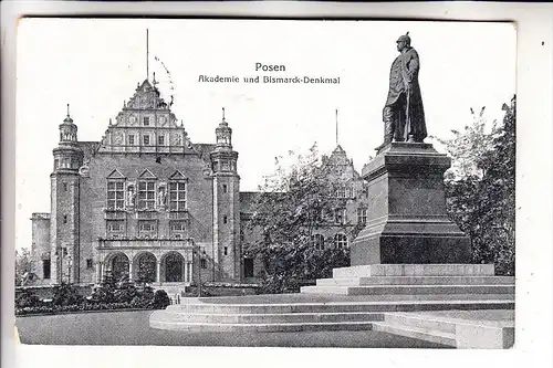 POSEN - Posen / POZNAN, Akademie & Bismarck-Denkmal, 1916, deutsche Feldpost, Festungslazarett