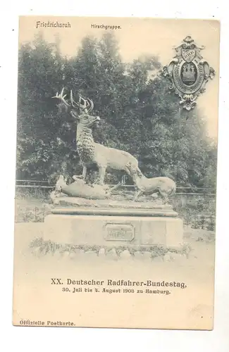 2000 HAMBURG, XX. Deutcher Radfahrer-Bundestag, 1903, Friedrichsruh, Hirschgruppe