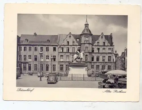 4000 DÜSSELDORF, Altes Rathaus, Jan Wellem Denkmal, Wochenmarkt, Oldtimer