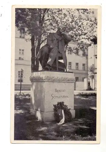 0-9540 ZWICKAU, Robert-Schumann-Denkmal, rücks. kl. Klebereste