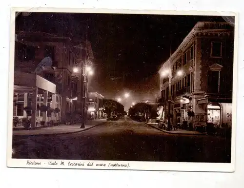 I 47838 RIMINI, Viale M. Ceccarini dal mare, notturno, 1947