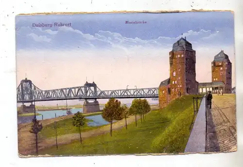4100 DUISBURG - RUHRORT, Rheinbrücke, 20er jahre