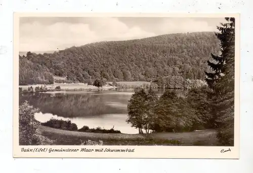 5568 DAUN - GEMÜND, Gemündener Maar mit Schwimmbad, 1953