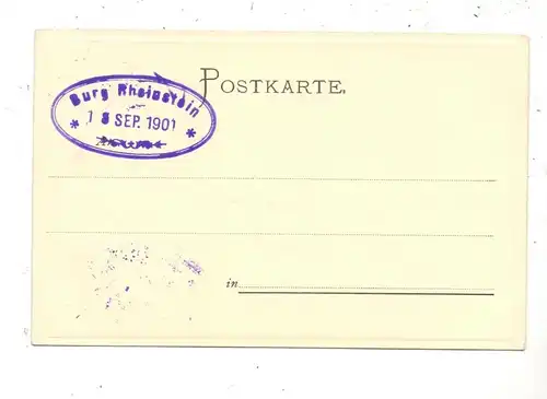 5400 KOBLENZ - STOLZENFELS, Schloss Stolzenfels, 1901, ungeteilte Rückseite