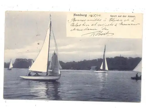 2000 HAMBURG, Segelsport auf der Alster, Lichtdruck Knackstedt & Näther, 1904