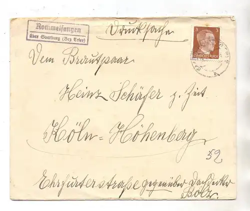 5510 SAARBURG-MERZKIRCHEN-ROMMELFANGEN, Postgeschichte, Landpoststempel, 194..