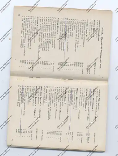 SPORT - LEICHTATHLETIK, Bestenliste 1952, LV Rheinland e.V., 71 Seiten