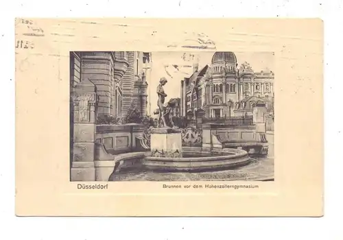 4000 DÜSSELDORF, Brunnen vor dem Hohenzollerngymnasium, 1911