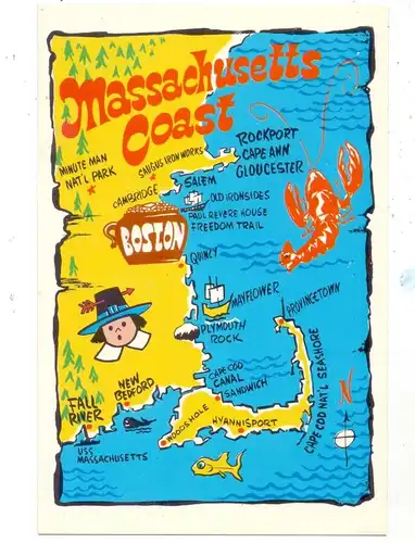 LANDKARTEN / MAPS - MASSACHUSETTS COAST