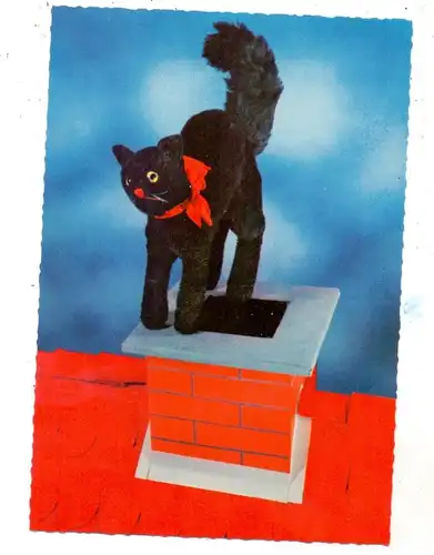 SPIELZEUG - STEIFF - Schwarze Katze auf Kamin