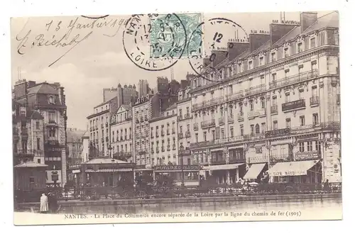 F 44000 NANTES, Le Place du Commerce, Tram, 1903, Eckknick / AF