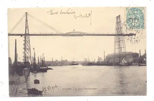 F 44000 NANTES, Le Pont Transbordeur, 1904, Porto Tax, Nachgebühr