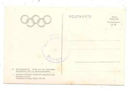 OLYMPIA 1936 BERLIN, Reichssportfeld, Blick auf das Schwimmstadion