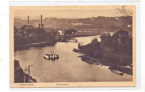 4320 HATTINGEN, Ruhrbrücke, 20er Jahre