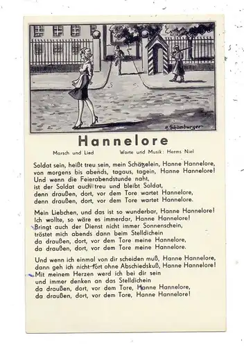 MILITÄR - Liederkarte "HANNELORE", Wehrmacht, Marsch und Lied
