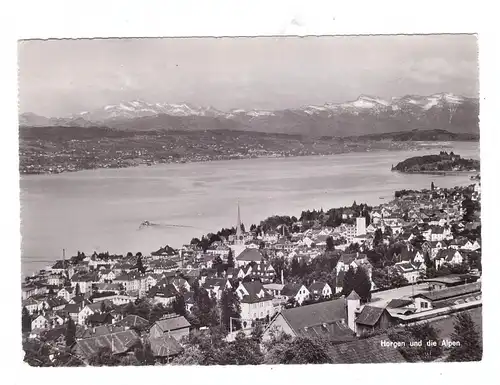 CH 8810 HORGEN ZH, Ortsansicht mit Bahnhof 1965