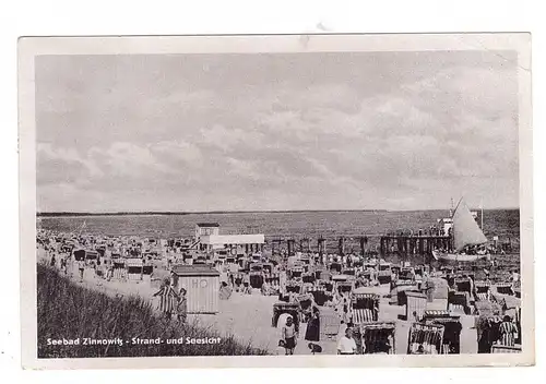0-2238 ZINNOWITZ / Usedom, HO-Pavillon am Strand, 1954