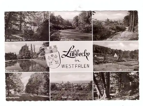 4990 LÜBBECKE, Mehrbild-AK, Landpost 4981 Oberbauernschaft, 1963