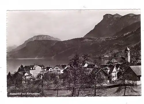 CH 6375 BECKENRIED NW, Ortsansicht mit Niederbauen, 1964