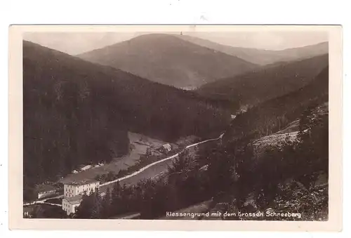 NIEDER-SCHLESIEN - SEITENBERG - KLESSENGRUND / KLETNO (Glatz),  Dorfansicht & Grosser Schneeberg